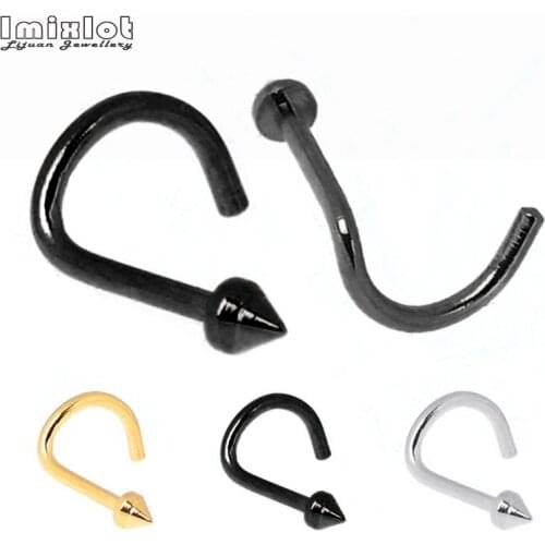5pcs Steel Piercings Nariz Nose Ring Gold Nose Piercings Nez Studs Nose Bone Nostril Screw Nose Earring Body Jewelry Piercings