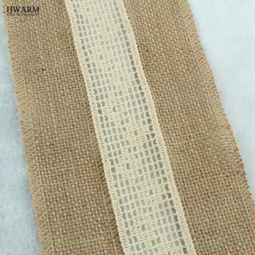 5yard jute linen lace Christmas Wedding Gift Pure Sesame Strip Pure Cotton Edge Rough Sesame Strip Pastoral Natural Jute Roll