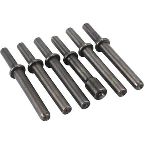 6Pcs Pneumatic Tool Accessories Hard 45 Steel Solid Air Rivet Impact Head Support Pneumatic Tool for Drilling Removal