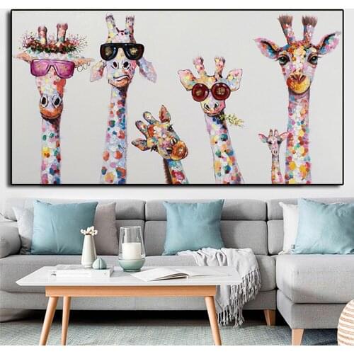 Diamond Painting Cartoon Diamond Embroidery Cross Stitch Animal Mosaic Diamond Art Wall Painting Handicraft Giraffe Home Decor