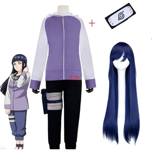Anime BORUTO Cosplay Costumes Long Wig Hinata Hyuga Hoodie Pants Headband Weapon Pack Women Clothes S-XXXL Accessories for Girls