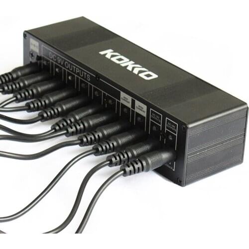 Kokko Guitar Effect Pedals Power Supply 7ways 9V100ma 1way 9V/500ma 12v/100ma 18V/100ma 10 Isolated Output
