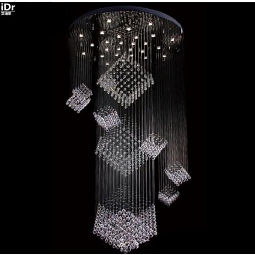 Large engineering crystal chandelier penthouse villa property grade crystal staircase crystal lamps custom Chandeliers Rmy-0158