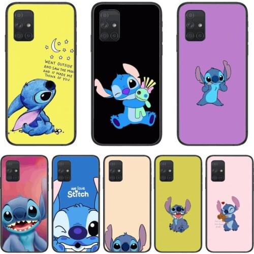 Phone Case Disney Stitch Phone Case Hull For Samsung Galaxy A 50 51 20 71 70 40 30 10 E 4G 5G S Black Shell Art Cell Cover
