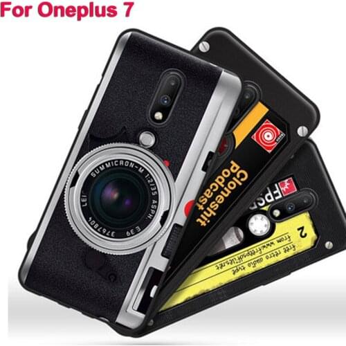 6.41" For Oneplus 7 Case retro phone camera soft TPU Case oneplus7 silicone Protective Shell 1+7 back bumper one plus 7 cover