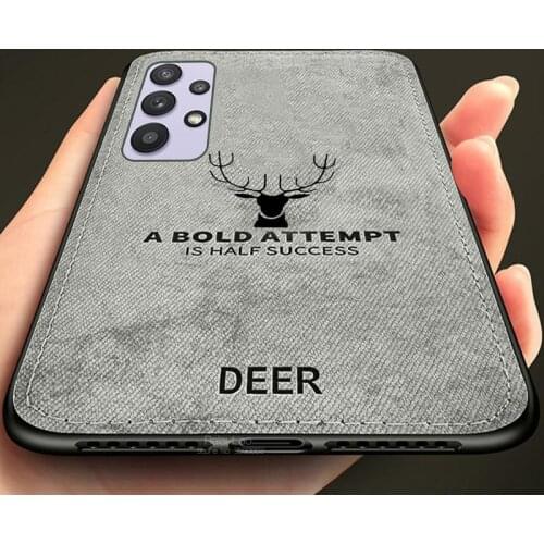 Sumsung A32 5G Case Cloth Fabric Phone Cover For Samsung Galaxy A32 5G A 32 32A SM-A326B 6.5" Derr Pattern Silicone Frame Coque