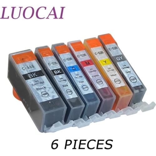 LuoCai Ink Cartridges Compatible For Canon PGI-525 CLI-526 pgi525 PIXMA IP4850 IP4950 IX6550 MG5150 MG5250 MG5350 MG6150 Printer