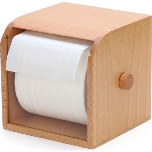 Modern Style Wooden Roll Paper Box for Home Living Room Tissue Containers Home Table Decor Handmade