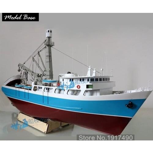 Wooden Ship Models Kits Educational Toy Diy Model Boats Wooden 3d Laser Cut Model Scale 1/60 Abba Teng Number (Albatun) Seiner
