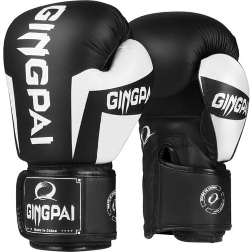GINGPAI Hot Sale MMA Boxing Gloves Adult Men and Women 6 8 10 12oz Muay Thai Sanda Sandbag Training Gloves Kids Matte