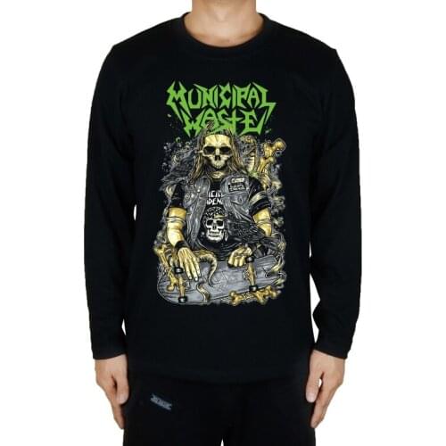 8 kinds Harajuku full sleeve Cotton Tee Municipal Waste Rock Brand shirt 3D Skull Punk Hardrock heavy Metal Halloween Streetwear