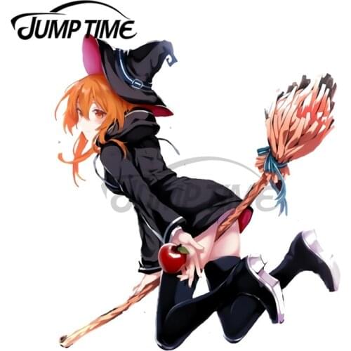 JumpTime 13 x 11.2 cm Halloween Anime Witch Pinup Cute Japanese Cosplay Kawaii Auto Car Stickers Decals Trunk JDM Vinyl Decal