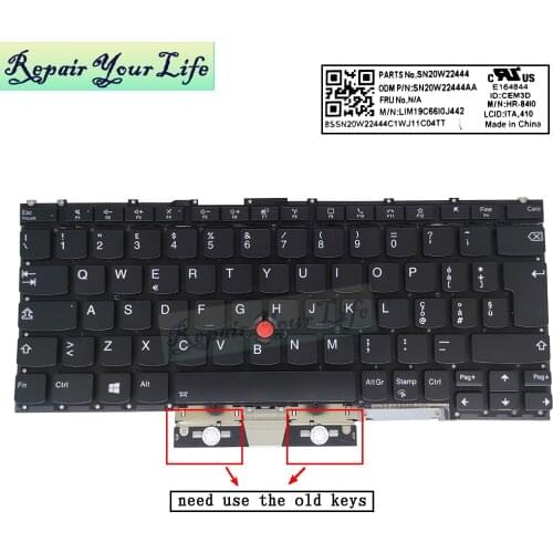 Backlight keyboard for Lenovo thinkpad X1 titanium 9th DM Danish IT Italiano Latin Norway UK GB SN20W22436 SN20W22431 SN20W22452