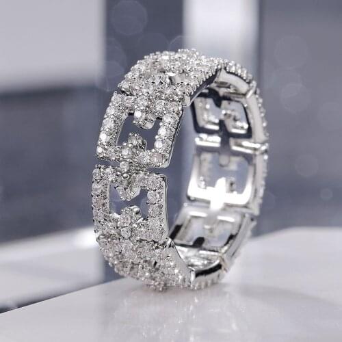 CAOSHI Dazzling Crystal Zirconia Rings for Women Low-key Luxury Bridal Wedding Jewelry Exquisite Fashionable Design Accessories