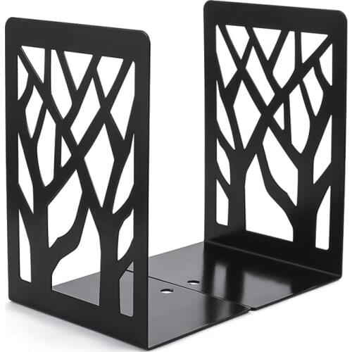 Book Ends for Heavy Books,Book Shelf Holder Home Decorative, Metal Bookends Black 1 Pair,Bookend Supports, Book Stoppers
