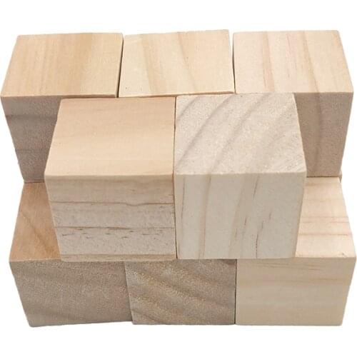 6pcs 30mm 1.18inch Natural Solid Unfinished Pine Wood Blocks Wood Cubes for Puzzle Making Photo Blocks Crafts and DIY Projects