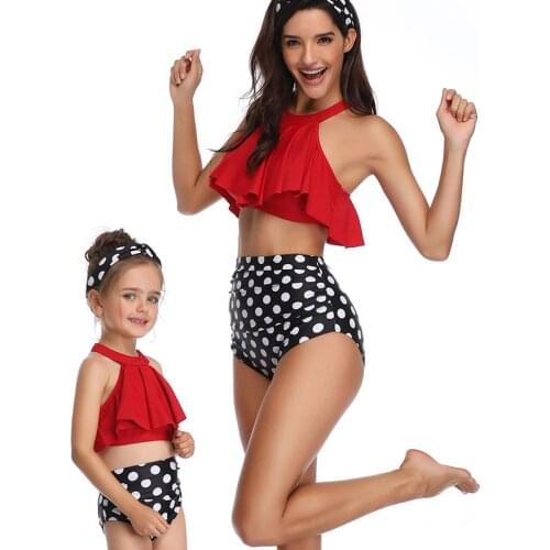 Parent-child Swimsuit New Summer Female Bikini Beachwear Thin Girls Bathing Suit Mom and Daughter Swimwear Childrens Clothing