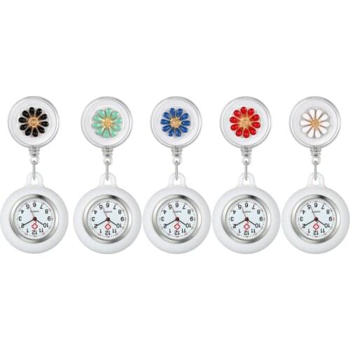 LANCARDO 2021 Waterproof Retro Digital Quartz Clip Type FOB Nurse Doctor Watch Stretchable Petal decoration Nurse Watch