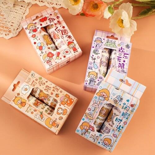 Washi Tape Stickers Scrapbooking Masking Wash 10 Pcs/Set Washitape Kawaii Adhesiva Cute Decorativa Papelaria Creativity Sticker