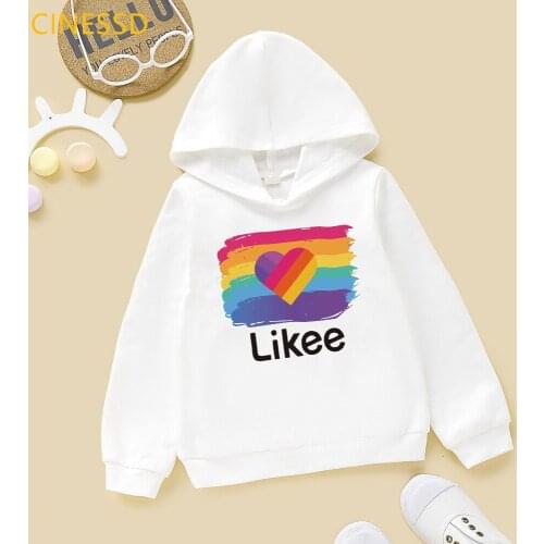 Fashion rainbow love likee sweatshirts and hoodie LGBT sweatshirt autumn winter kids children thick hoody boys girls clothes