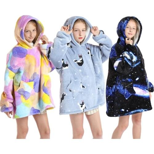 Cartoon Hooded Warm Lazy Children Bathrobes Baby Rainbow Bath Robe Animal for Boys Girls Pyjamas Nightgown Kids Sleepwear