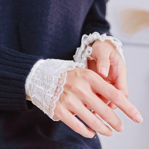 New Fake Sleeves Autumn Winter Wild Sweater Decorative Sleeves Polyester Wrist Pleated Organ Fake Sleeves Universal Fake Cuff