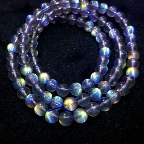 New Grade A FREE SHIPPING Natural Ice Labradorite Rainbow Light Transparent Times Beads Bracelet 6mm AAAA fine jewelry