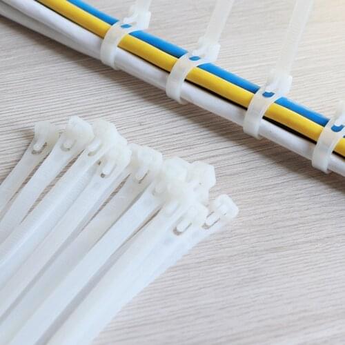 100Pcs Plastic Wire Zip Tie Organizer Plant Hook and Loop Strap Cable Ties Self-locking Nylon Cable Tie Reusable