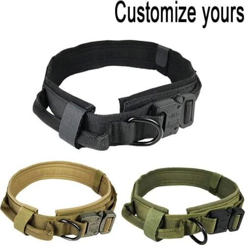 Dog Collar Nylon Adjustable Military Tactical Dog Collars Control Handle Training Pet Cat Dog Collar Pet Products