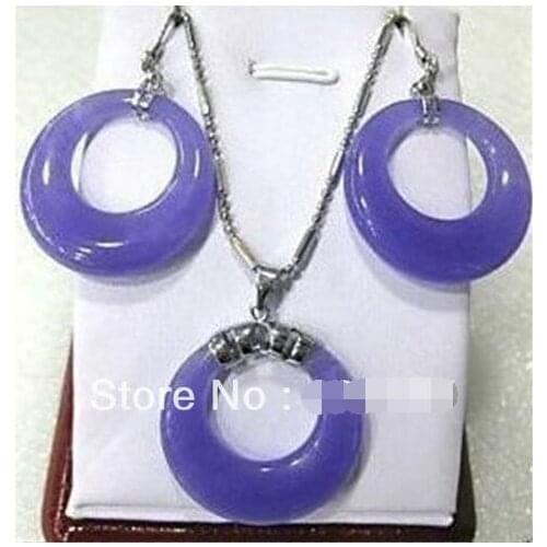 Purple Charm Stone Earring Pendant Set>>> Free shipping