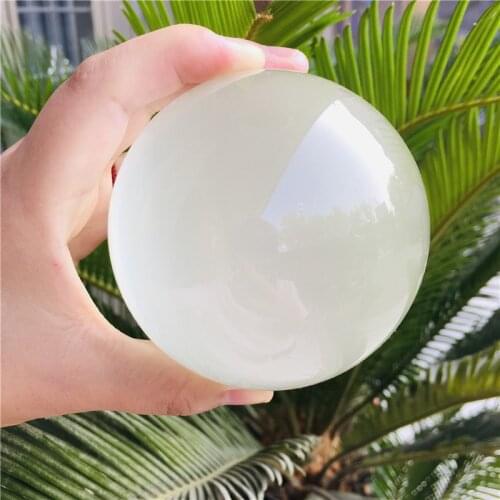 Natural crystal white cat eye ball home decoration