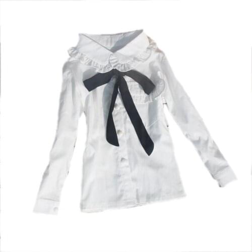 Girls School Blouses Shirts 2019 Autumn Children Clothing Baby Girl Clothes Cotton White Blouse Blusas Kids Clothes 2-16Y