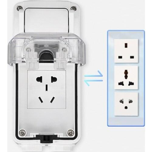 US/UK Plug Electrical Wall Socket Outdoor Waterproof Replaceable Socket Module Weatherproof Power Outlet for Garden