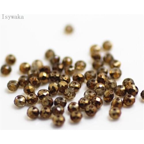 Isywaka Ran Coffee Colors 3x4mm 145pcs Rondelle Austria faceted Crystal Glass Beads Loose Spacer Round Beads Jewelry Making