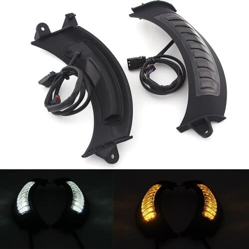 Amber / White Motorcycle LED Running Turn Signal Lights Accessories Fits For Harley Road Glide 2015 2016 2017 2018 2019 2020