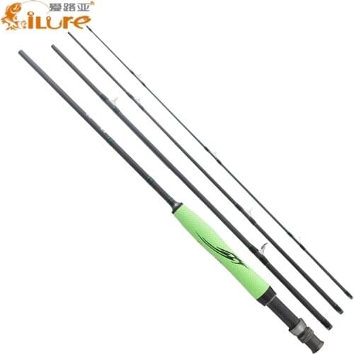 ILure Carbon Fiber Fishing Rod 4 SEC Medium Fast Action 5-6# 7-8# Fly Fishing Rods UL 110g 130g Fly Rod 2.28m 2.7m