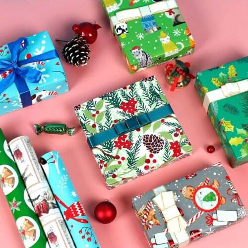 6 Sheets 50x70cm Gift Wrapping Paper Present DIY Packing Wraps for Xmas Party Christmas Festival