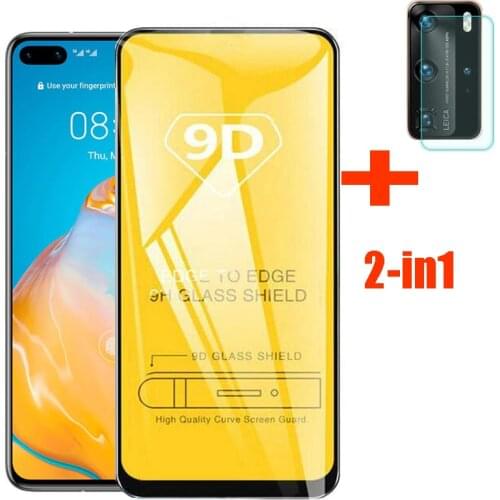 2-IN-1 9D Tempered glass and camera lens film For huawei p40 HD Clear Screen Protector forHUAWEI P40 Protection rear camera Film