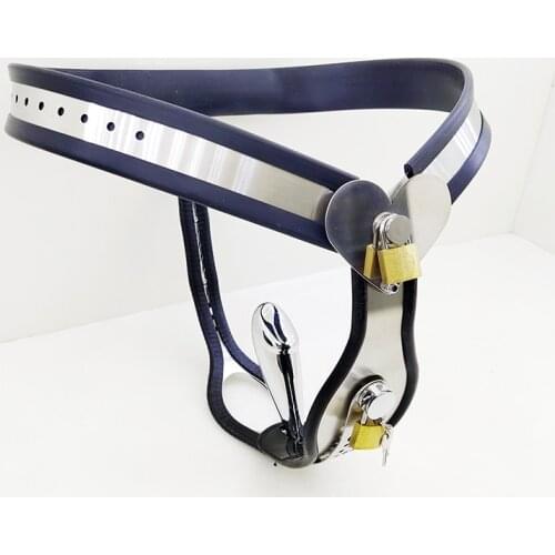 Female Heart-Shaped Stainless Steel Chastity Belt Device Adjustable Waist Circumference 60-85cm With Anal Vagina Plug BDSM Toys