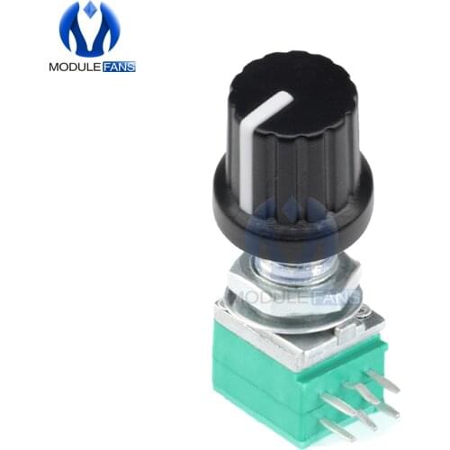10PCS 5K 10K 20K 50K 100K Rotary Potentiometer 6mm Knurled Shaft Single Linear B Type B10K ohm With Cap 6 Pin 6PIN 6P RK097G