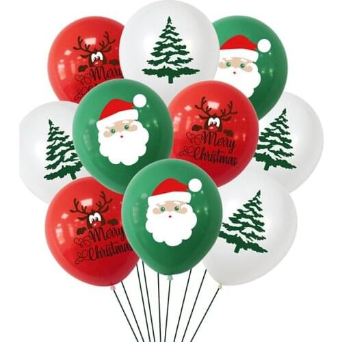 10Pcs/Set Christmas Balloons Latex Confetti Balloons Xmas Baloon Navidad Party Christmas Decoration for Party Globos Belen