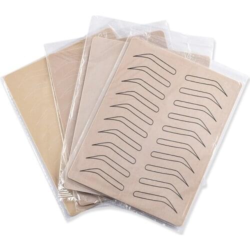 12pcs Microblading Eyebrow Practice Skin Permanent Makeup Training Skin Inkless No Ink Needed White Line