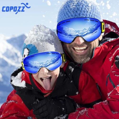 COPOZZ Parent Child Ski Goggles 2 Pack Set Snowboard Anti fog Skiing Glasses UV400 for Famliy Men Women Kids Sport Snow Eyewear