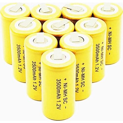 30PCS Ni-MH SC 1.2V 3500MAH Rechargeable Battery, Cell With Welding Tabs For Electric Drill Screwdriver