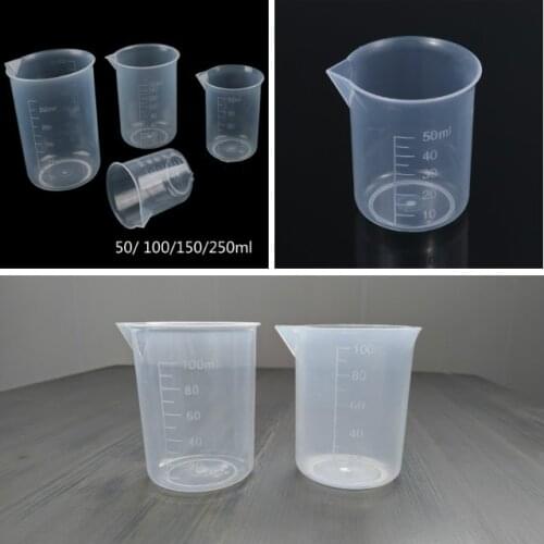50/100/150/250ml1pcs each Graduated Measuring Cup Transparent Cup Kitchen Bar Supplies For Baking Beaker