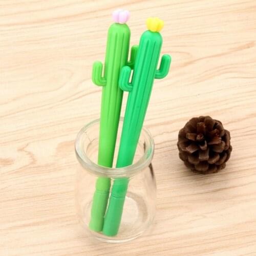 50PCS/lot South Korea Creative Cactus Modeling Cute Gel Pen for Student Black 0.5mm Water-Based Stationery