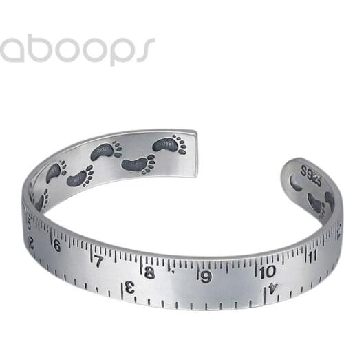 Vintage 925 Sterling Silver Ruler Bangle Bracelet for Men Women,55/58mm,Free Shipping