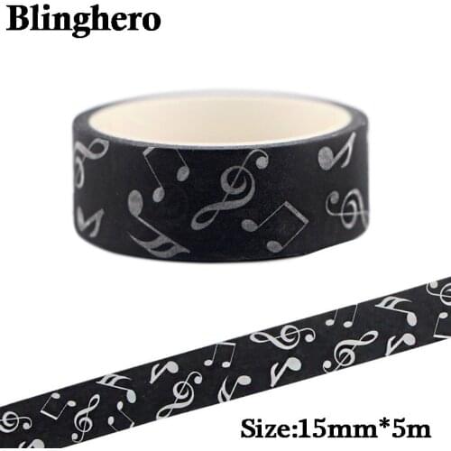 CA331 15mm X 5m Musical notes Art Washi Tape Paper DIY Decorative Adhesive Tape Stationery fashion Masking Tapes Supplies