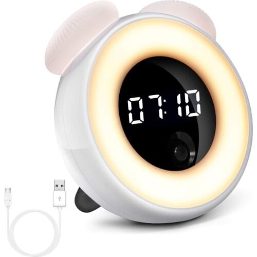 LED Waken up Bedsi Alarm Clock for Kids Teenage Women Sleeping,Body Recognition Electric Digital Clock,Smart