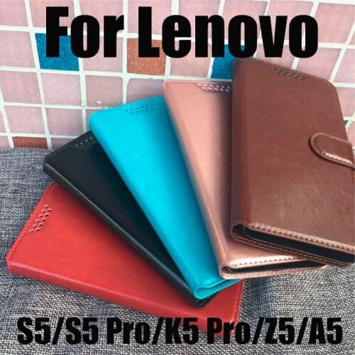 For Lenovo S5 Pro Case Luxury Flip PU Wallet Leather Case For Coque Lenovo A5 Z5 S5 K5 Pro Cover Bags With Photo Frame Card Slot